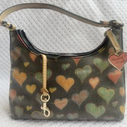 Vintage Y2K Dooney & Bourke Heart Print Shoulder Purse