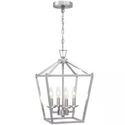 lámpara colgante tipo jaula de 4 luces