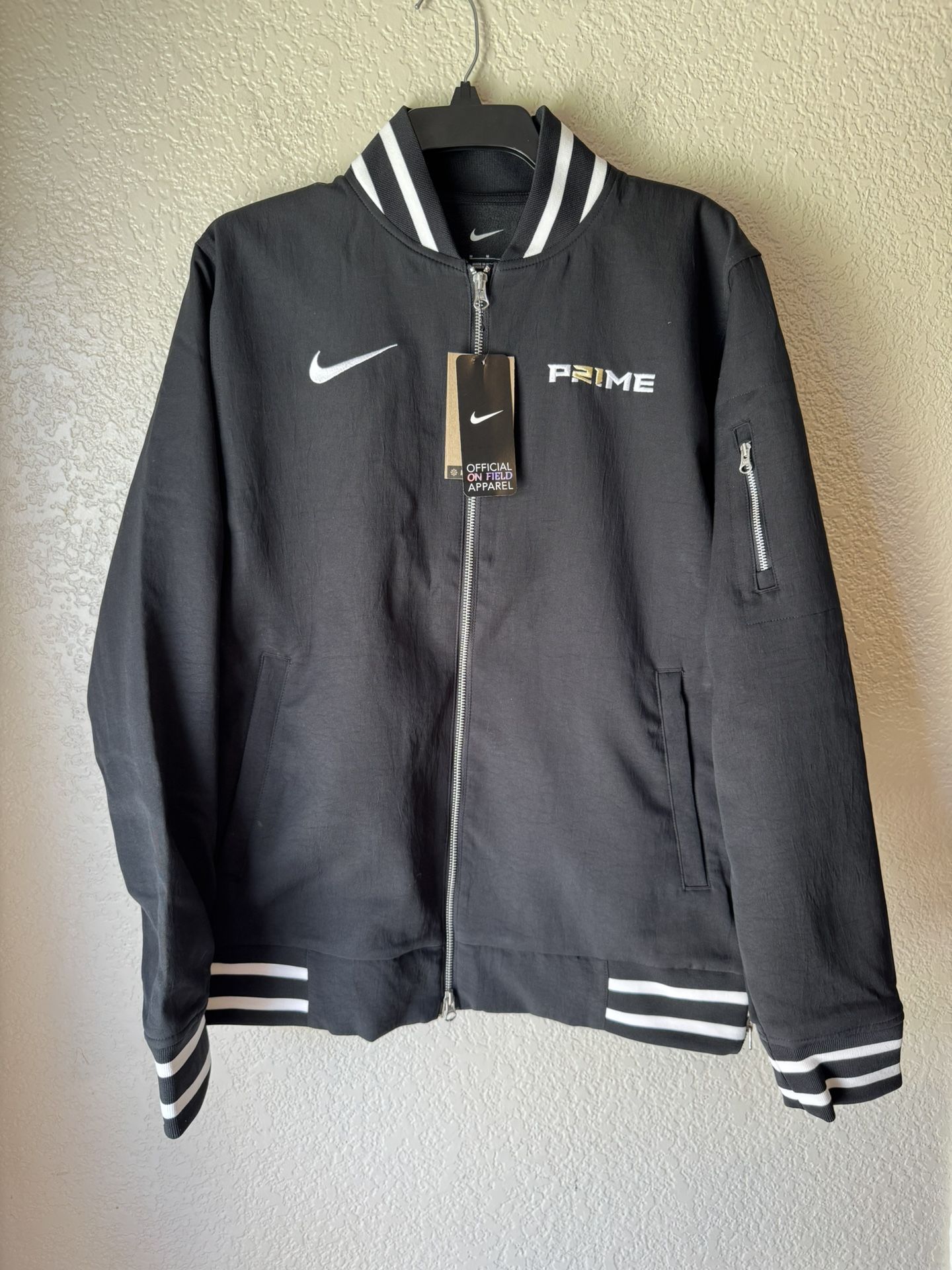 Nike Coach Prime Deion Sanders 2.0 Black Bomber Jacket 