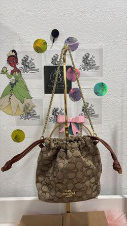 Coach Signature Drawstring Bucket Bag