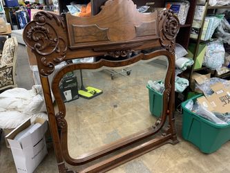 Hand craved wood ornate mirror