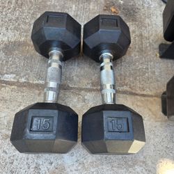 15lb hex dumbbells