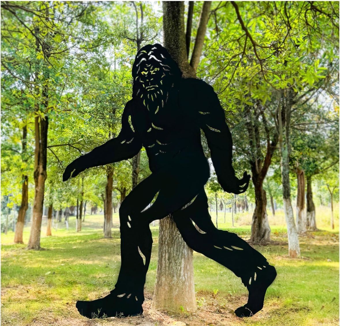 7.4ft Bigfoot Metal Outdoor Decor Big Foot Sasquatch Gifts for Men/Women Bigfoot Silhouette Statues for Yard Art, Patio, Lawn, Forests, Garden Decor, 