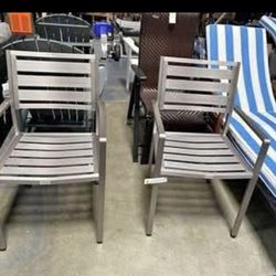 New Assembled. 2 For $95 Outdoor Modern Aluminum Dining Chair