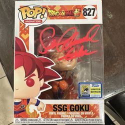 Funko Pop! Dragon Ball Super SSG Goku 2020 SDCC Autographed PSA Certified