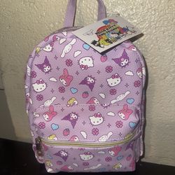 10” hello kitty purple mini backpack new
