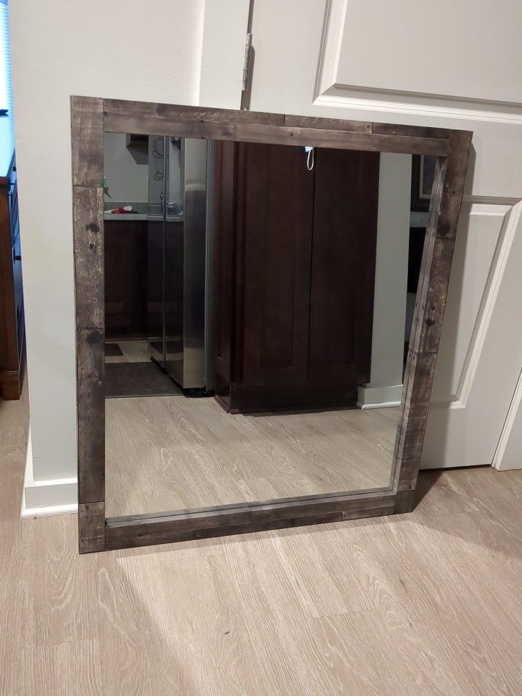 Grey Rustic Farmhouse Mirror 