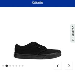 Brand New Black Vans Youth Size 2