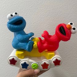 Vintage 1998 Jim Henson Sesame Street Elmo & Cookie Monster Musical Seesaw