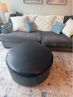Leather ottoman