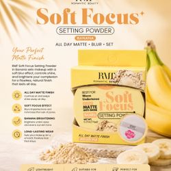 RMF Romantic Beauty Soft Focus Banana Setting Powder – Matte Finish | Oil Control | 7.6g