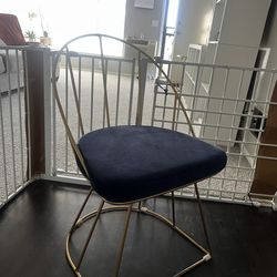 Gold and navy blue chairs