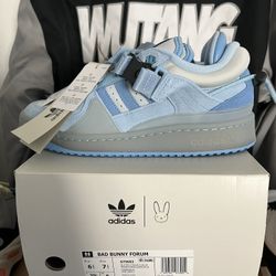 adidas Bad Bunny Forum Blue Tint Size 6.5 GY9693 Buckle
