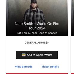 One Nate Smith Ticket!