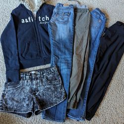 All Include $6, girls clothing, Levi's, abercrombie hoodie  jacket and Pants size13/14 Arizona Pants