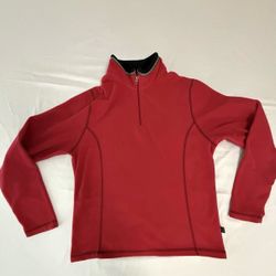 Kuhl Womens Small Microchamois Fleece 1/4 Zip Pullover Sweater Red Long Sleeve