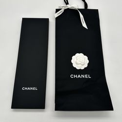 Authentic Chanel Box Shopping Bag With Camellia and Paper Complete Package 16*5
