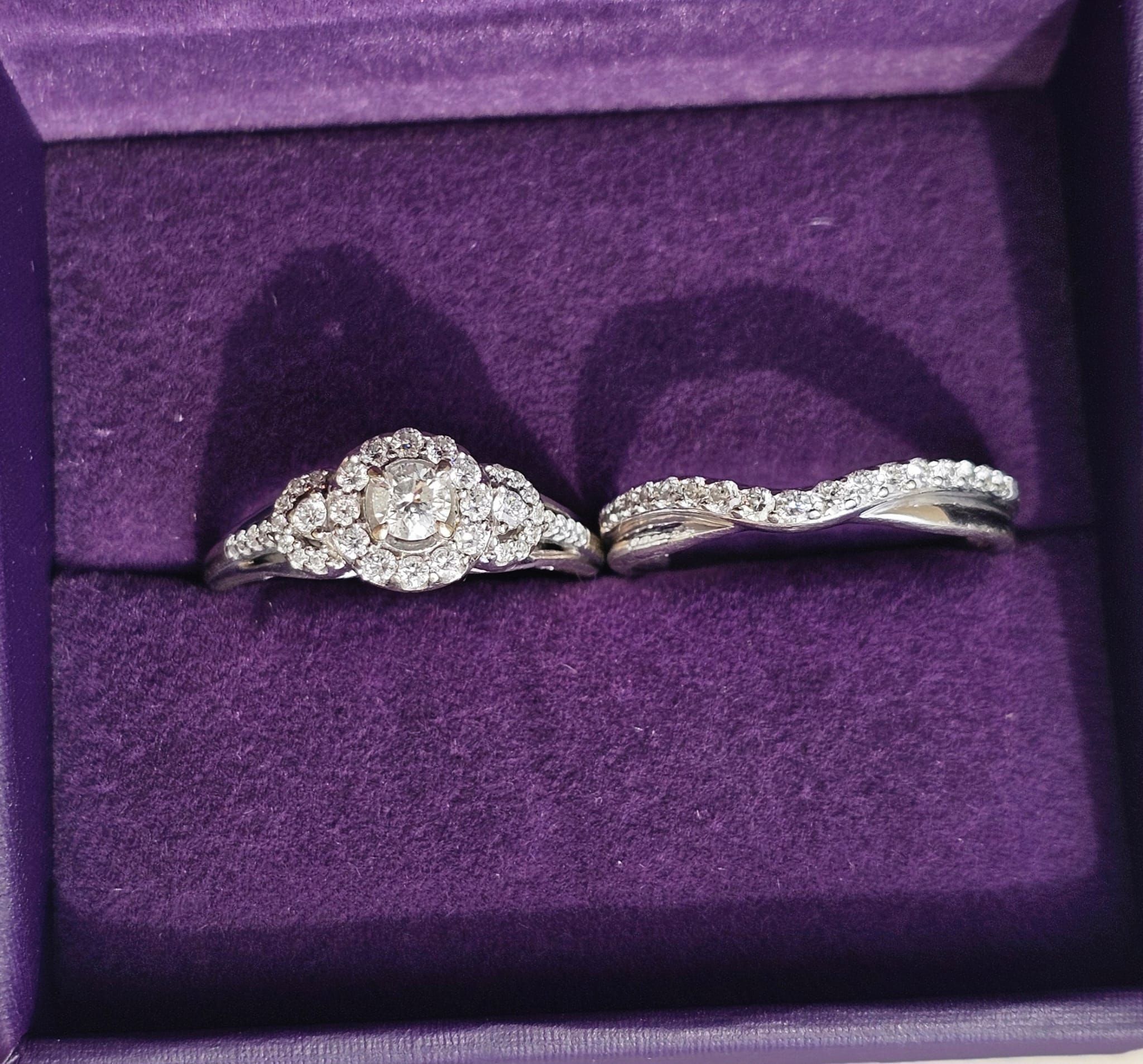 β¨ Diamond Bridal Wedding Ring Set β 14K White Gold β Size 7.5 from Zalesβ¨