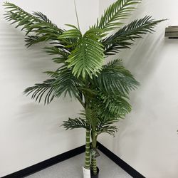Artificial Golden Cane Palm Tree 6 Feet Fake Plant for Home Decor Indoor Outdoor Faux Areca Palm Tree in Pot for Home Office Perfect Housewarming Gift