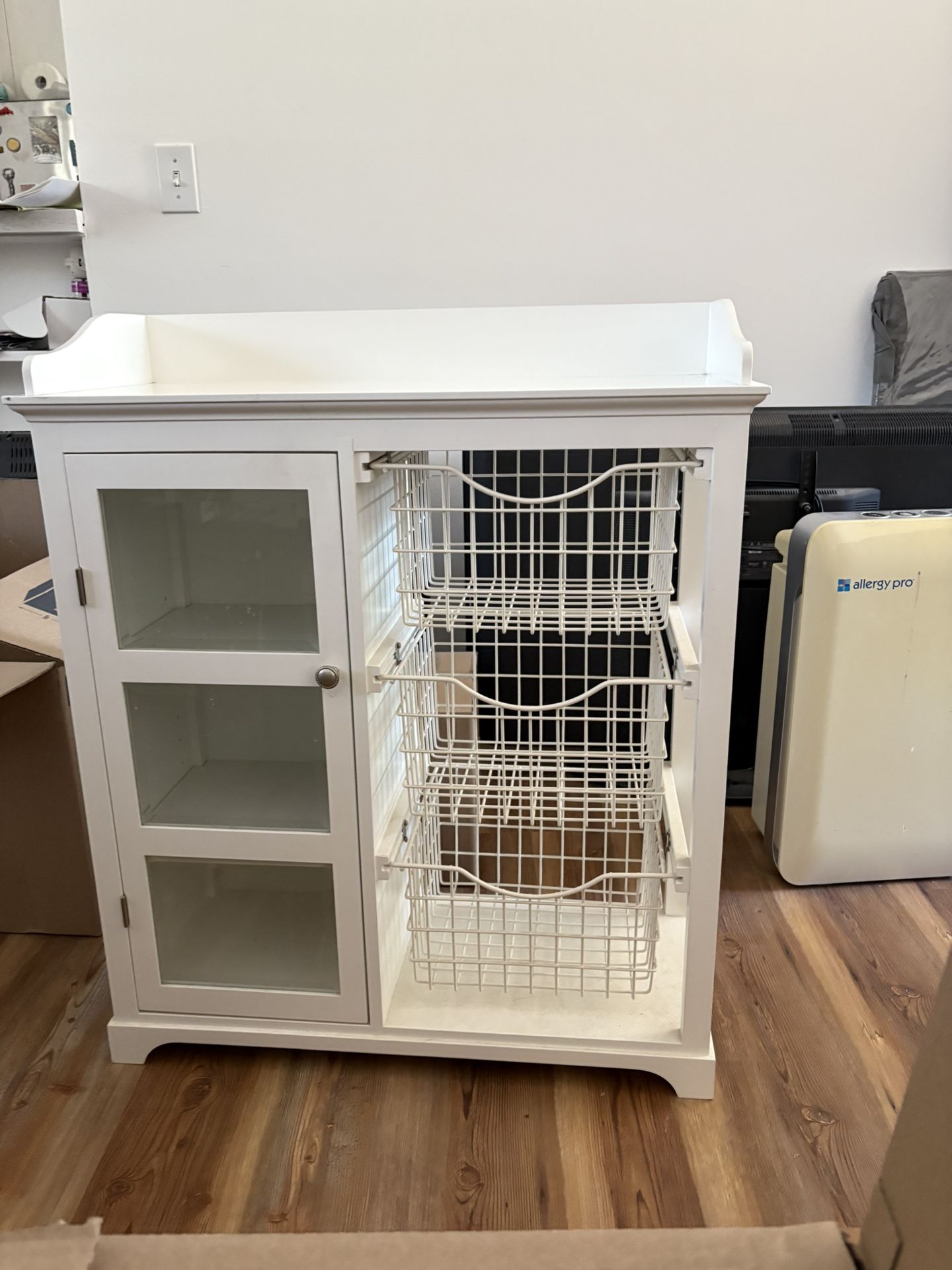 Storage Cabinet with Shelves and Baskets