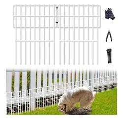 26 Panels No Dig Fence, 28ft(L) x 17in(H) Dog Digging Fencing Barrier, 1.2in Gap Animal Barrier for Bottom of Fence, Rustproof Metal