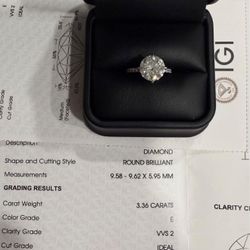 Round Cut Lab-Grown Diamond | 3.36 Carat 