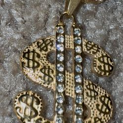 MoneySign Pendent Chain Gold Plated/oro laminado