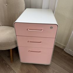 Poppin Pink Filing Cabinet