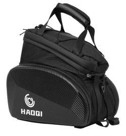 HAOQI Bike Rack Bags, Waterproof Bike Pannier, Bike Saddle Bag for Universal Road Mountain Bike, 8L Cycling Back Seat Cargo Carrier