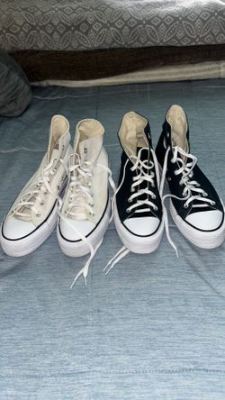 Women converse black and white