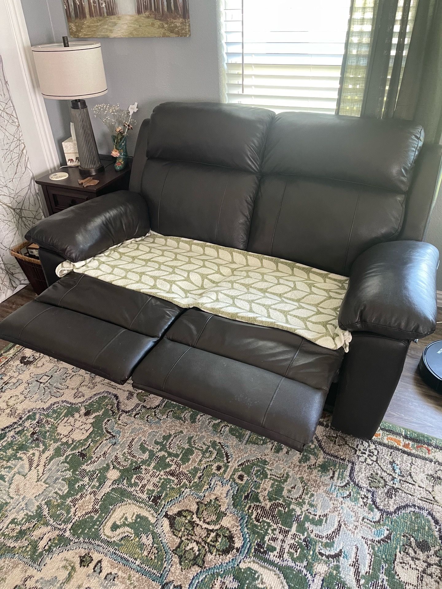 Leather loveseat