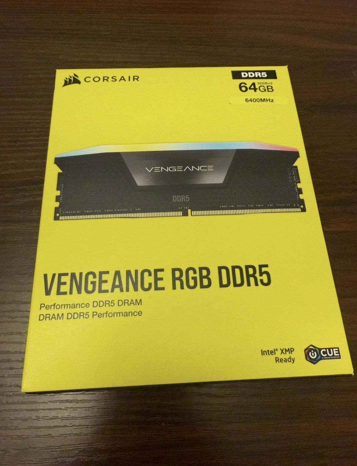 CORSAIR - VENGEANCE RGB 64GB (2x32GB) DDR5 6400MHz C32 UDIMM Desktop Memory