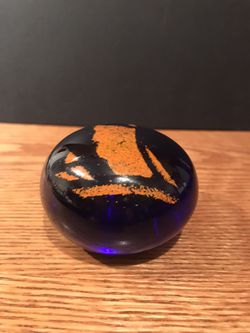 Sailboat glass paperweight