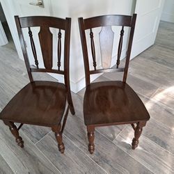 Dining Chairs Dark Wood - New (Pair)