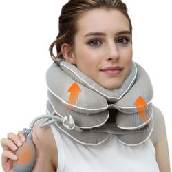 Neck Stretcher with Neck Brace,Cervical Traction Neck Device,Neck Relief Tool,Adjustable Inflatable Cervical Brace,Home Use Neck Decompression New Tec
