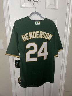 Rickey Henderson green Oakland Athletics jersey size L