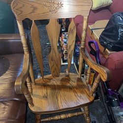 Vintage Solid Wood Rocking Chair 