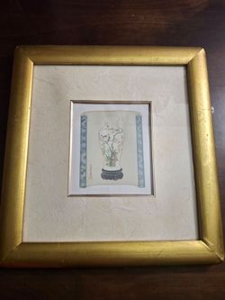 Vintage Chinese Style Framed Art Print Famille Rose -Famille Verte Baluster Vase