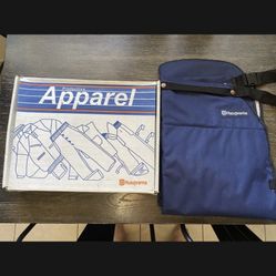 HUSQVARNA CHAINSAW CHAPS NAVY (new old stock) Leg:36”.  Waist: OSFA