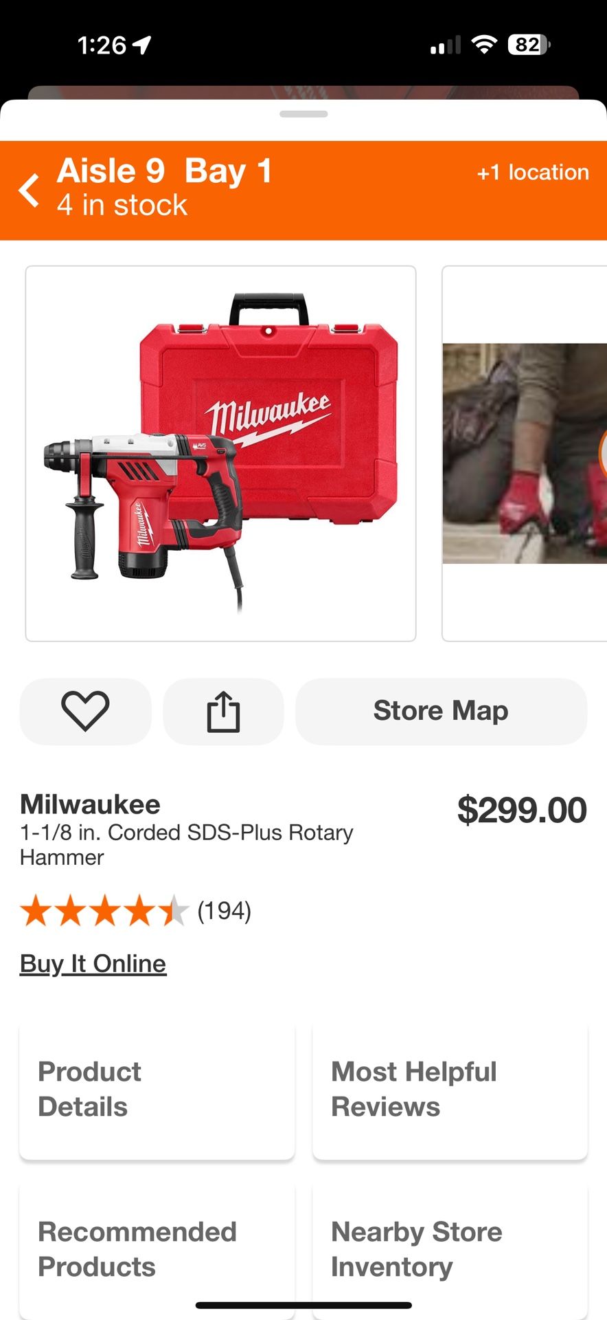 Milwaukee 1-1/8 in. Corded SDS-Plus Rotary Hammer