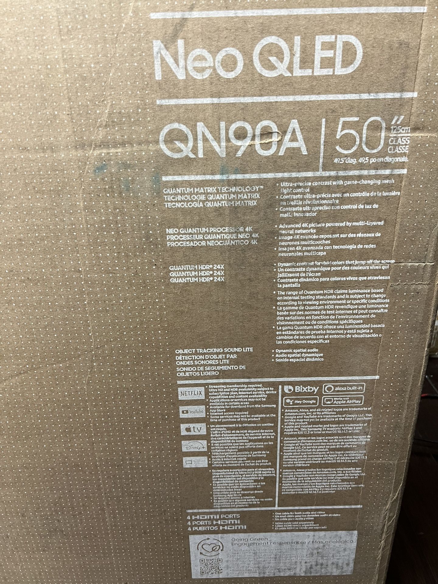 SAMSUNG 50-Inch Class Neo QLED QN90A Series - 4K UHD Quantum HDR 24x Smart TV with Alexa Built-in (QN50QN90AAFXZA, 2021 Model