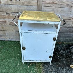 Antique Industrial Metal Cabinet 