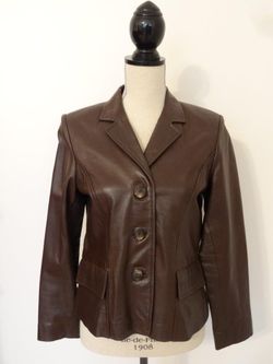 Style and Co. Brown Leather Blazer Jacket