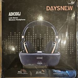 Optical Wireless Headphones for TV Watching, Over-Ear Headphones for Seniors with Charging Dock and Volume Control, Plug and Play