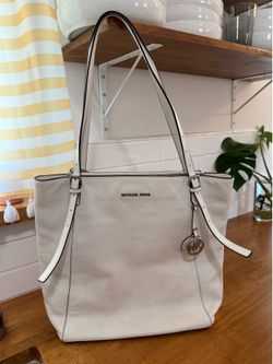 Michael Kors White Leather Tote Bag