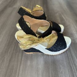 Black Glittery Sandals Size 7 