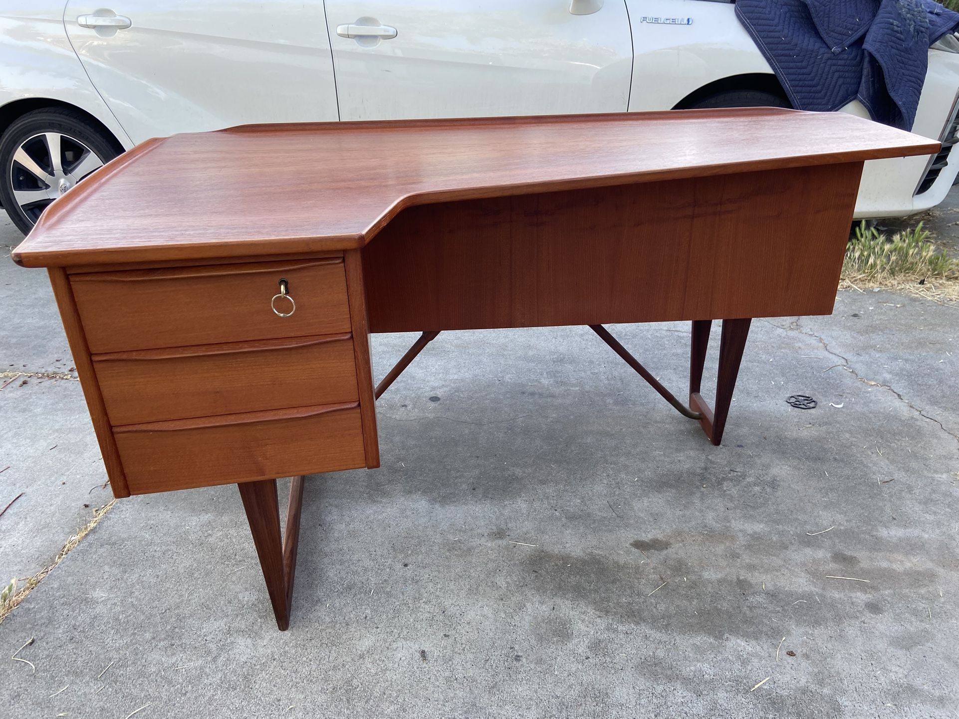 Peter Lovig Nielsen Danish Teak Boomerang Desk