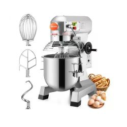 593**Commercial Food Mixer 15Qt 600W 3 Speeds Adjustable 110/178/390 RPM Heavy Duty 110V with Stainless Steel Bowl Dough Hooks Whisk Beater Premium fo