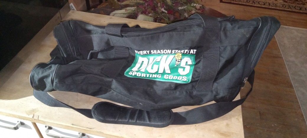 Original Like New Black Oversized Dicks Sporting Goods Giant Equipment Bag Loaded With Storage 