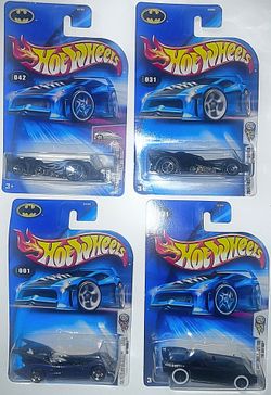 Hotwheels Set Of 4 Batmobiles